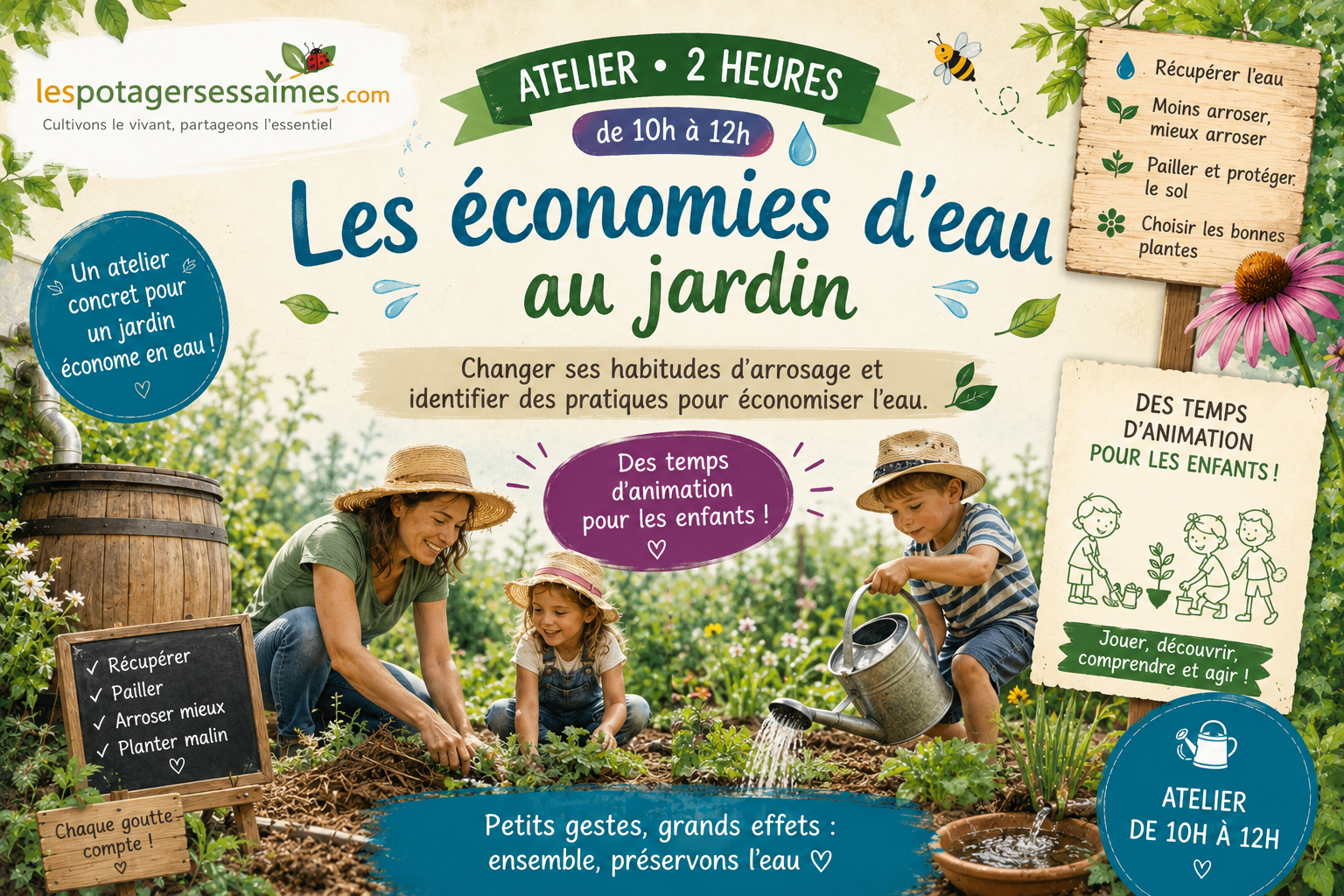 Atelier : Les économies d'eau au jardin